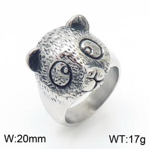 Stainless steel retro literature cute sloth ring - KR106357-KJX