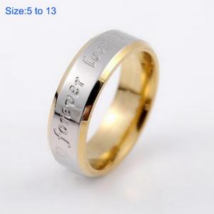 Stainless Steel Gold-plating Ring - KR107537-WGDC