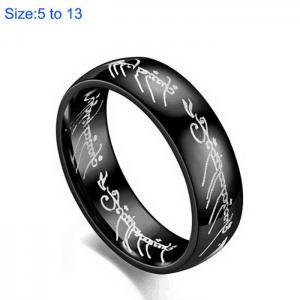 Stainless Steel Black-plating Ring - KR107539-WGDC