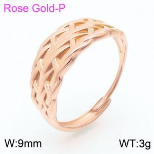 French Fashion Ring Women Stainless Steel Rose Gold Color - KR107650-KFC