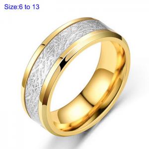 Stainless Steel Gold-plating Ring - KR107676-WGDC
