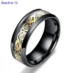 Stainless Steel Black-plating Ring - KR107682-WGCD