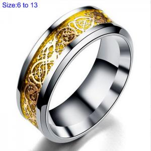 Stainless Steel Gold-plating Ring - KR107684-WGCD