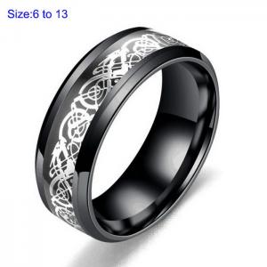 Stainless Steel Black-plating Ring - KR107685-WGCD