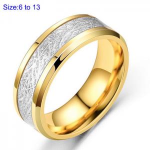 Stainless Steel Gold-plating Ring - KR107694-WGDC