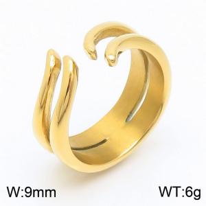 fashion personality tentacles open ring men's gold color stainless steel jewelry gift - KR107703-KJX