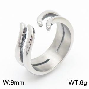 fashion personality tentacles open ring men's silver color stainless steel jewelry gift - KR107704-KJX