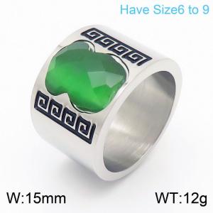 European and American fashion stainless steel ladies wide face tous ring - KR107806-K