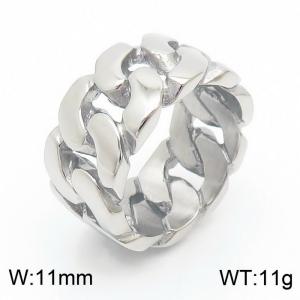 Stainless steel men and women's simpie personaliy chaem ring - KR107880-KJX
