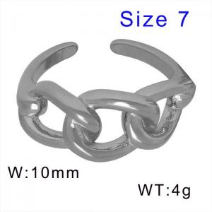 Silver Open Band Lightweight Hypoallergenic Stainless Steel Silver Ring for Women - KR107909-WGML