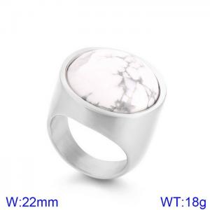 Stainless Steel Stone&Crystal Ring - KR108098-K
