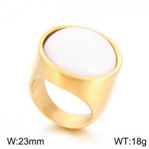 Stainless Steel Stone&Crystal Ring - KR108101-K