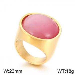 Stainless Steel Stone&Crystal Ring - KR108103-K