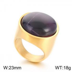 Stainless Steel Stone&Crystal Ring - KR108107-K