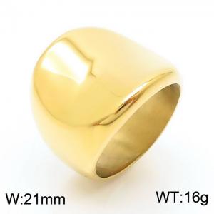 Personalized Ring 18K Gold-plated Stainless Steel Geometry Round Finger Rings - KR108121-KJX