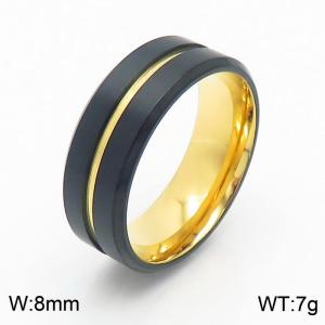 Black gold stainless steel ring for men - KR108125-K