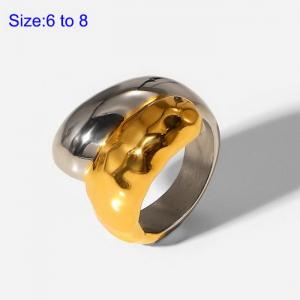 Stainless Steel Gold-plating Ring - KR108182-WGMN