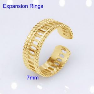 Stainless Steel Gold-plating Ring - KR108184-WGYJM