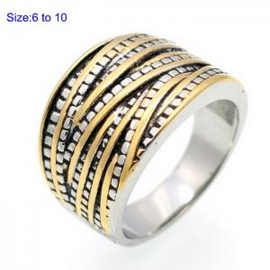 Stainless Steel Gold-plating Ring - KR108188-WGHL