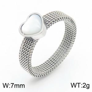 Love Stainless Steel Silver Heart RIngs for Women - KR108349-K