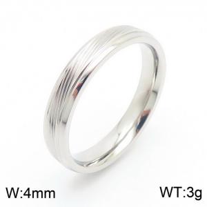 European and American fashion simple stainless steel line charm silver ring - KR108579-K