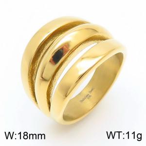 18mm Multi layer Men's Charm Ring Stainless Steel Gold Color Ring Fashion Jewelry Jewelry - KR108677-KJX