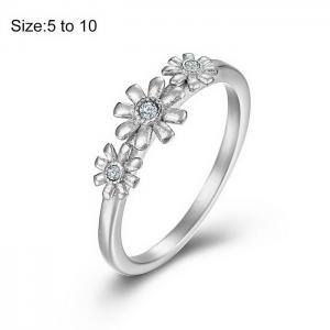 Personalized rural style daisy titanium steel female steel ring - KR108691-WGQF