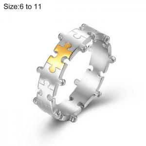 Design Sense Neutral Style Puzzle Couple Pair Ring Tidal Person Titanium Steel Ring - KR108695-WGQF