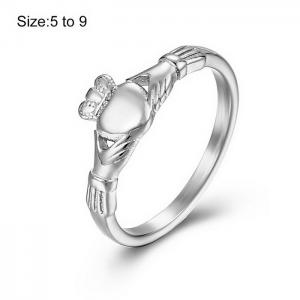 Creative trendsetter holding a heart-shaped titanium steel fine steel color ring - KR108699-WGQF