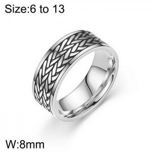 Vintage Wheat Ear Oil Men's Stainless Steel Ring - KR108714-WGDC