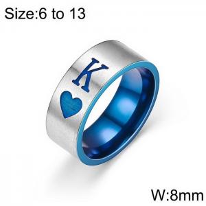 Hip Hop Poker King  Stainless Steel Couple Ring - KR108719-WGDC