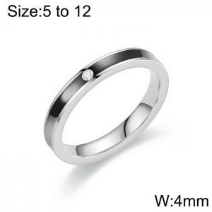 Light Luxury Style Zircon Dropping Oil Stainless Steel Women's Ring - KR1087539-WGDC