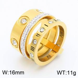 Stainless steel Roman numeral ring - KR1087547-K