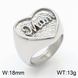 Hip Hop Style Love Mom Stainless Steel Couple Ring - KR1087553-KJX