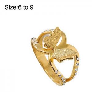 Stainless Steel Stone&Crystal Ring - KR1087799-WGZQ