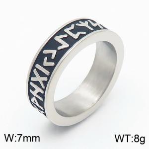 European and American fashion retro stainless steel Viking letter men's temperament ring - KR1087870-MZOZ