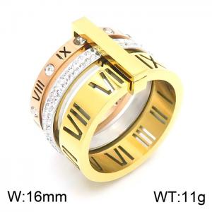 Stainless steel Roman numeral ring - KR1087962-GC