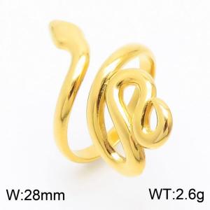 Personalized hip-hop stainless steel snake shaped ring - KR1088019-WGJD