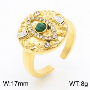 Stainless steel inlaid with malachite Devil's Eye stainless steel ring - KR1088020-WGJD