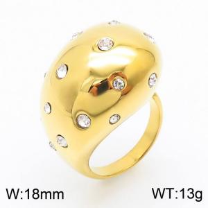 Full Sky Star Bright Face Curved Light Luxury Ring - KR1088021-WGJD