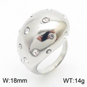 Full Sky Star Bright Face Curved Light Luxury Ring - KR1088022-WGJD