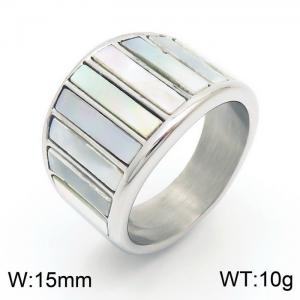 Trendy Shell Chunky Fine Jewelry Ring Stainless Steel Finger Rings Unisex - KR1088025-KFC