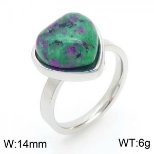 Love Green Stone Ring Set Steel Stainless Steel Ring - KR1088044-Z