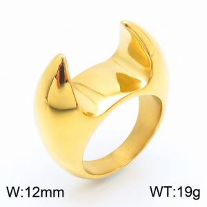 Women Polished Gold-Plated Stainless Steel Crab Claw Shape Jewelry Ring - KR1088068-KJX