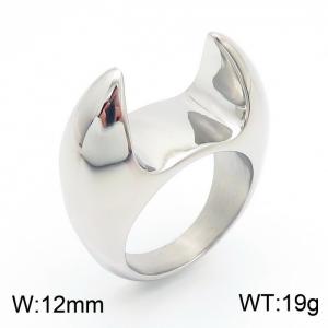 Women Polished Stainless Steel Crab Claw Shape Jewelry Ring - KR1088069-KJX