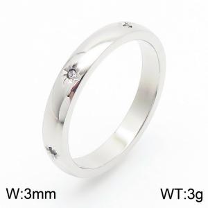Fashion Star Setting Full Eternity Diamond Ring Wedding Ring Stainless Steel Ring  Couple Rings - KR1088423-YH