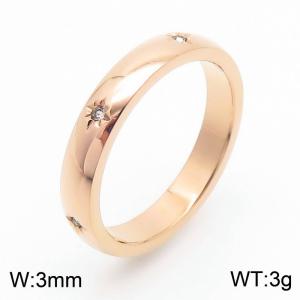 18k Rose Gold Plated Stainless Steel Ring Star Setting Full Eternity Diamond Ring Couple Rings - KR1088424-YH