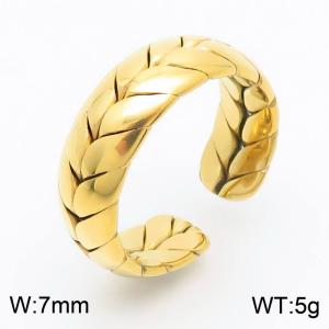 Women Gold-Plated Stainless Steel Cuff Jewelry Ring - KR1088460-SP