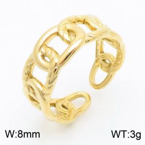 Women Charming Gold-Plated Stainless Steel Cuff Jewelry Ring - KR1088464-SP