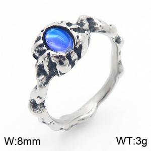 European and American style personalized retro original design branch gemstone men's and women's titanium steel rings - KR109963-TLX